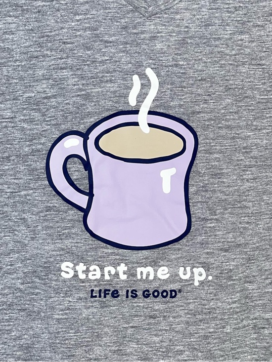 Life is Good “Start Me Up” Coffee Long Sleeve Tee XL - Picture 2 of 5